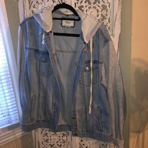 Forever 21 Denim Sweatshirt Jacket